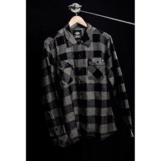 AlpineLuxe Denim Blue Check Duffle Coat with Shearling Lining
