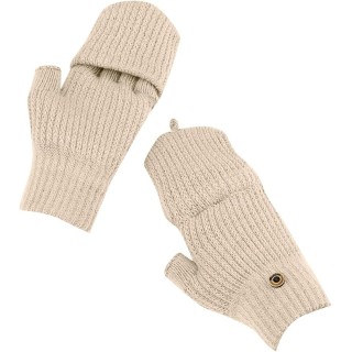 ArcticEdge Ivory Cable Knit Convertible Mittens with Touchscreen Compatibility