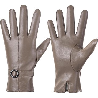 WinterHaven Tan Lined Touchscreen Gloves with Buckle Strap