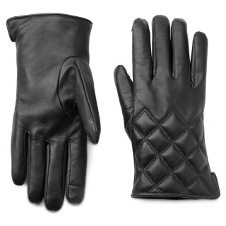 AlpineLuxe Charcoal Black Quilted Touchscreen Gloves with Touchscreen Compatibility