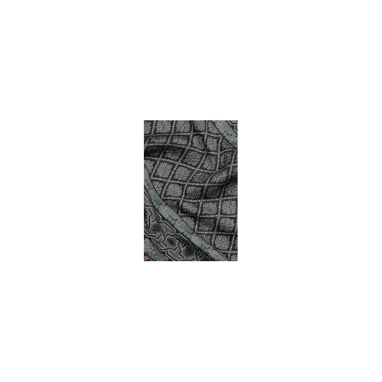 IcyElegance Charcoal Black Jacquard Muffler with Sequin Detail