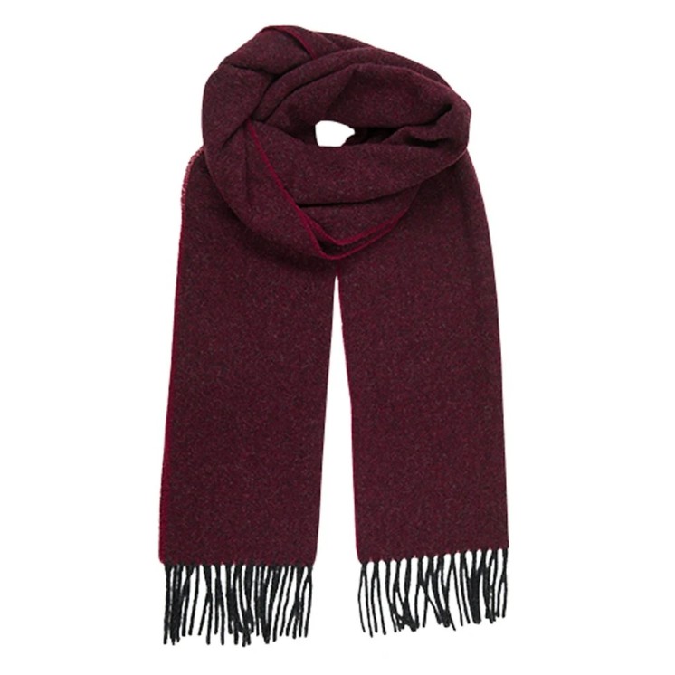 ArcticEdge Maroon Solid Blanket Scarf with Fringe