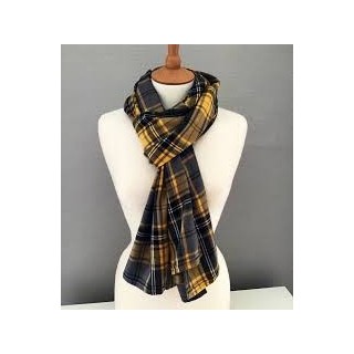 NordicFrost Gold Plaid Muffler with Printed Pattern