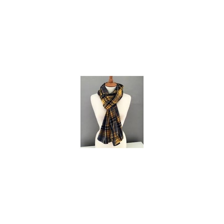 NordicFrost Gold Plaid Muffler with Printed Pattern