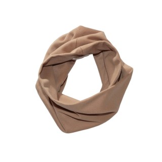 SnowCouture Camel Solid Snood with Contrast Border