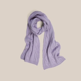 MountainChic Lavender Jacquard Knitted Scarf with Tassel